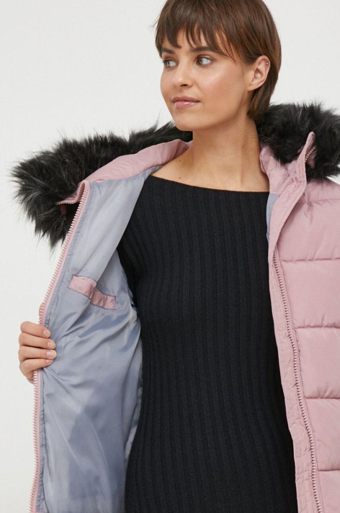 Куртка Alpha Industries Hooded Puffer Wmn жіноча колір рожевий зимова фото 6