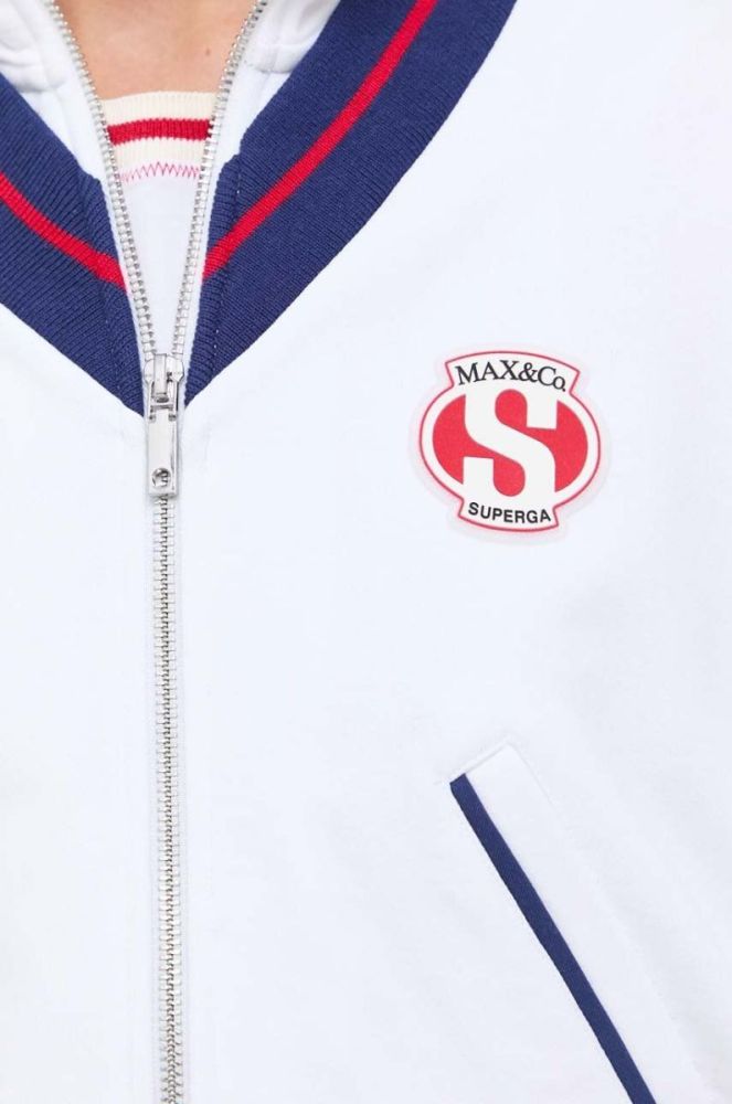 Бавовняна кофта MAX&Co. Supermax x Superga жіноча колір білий візерунок фото 5