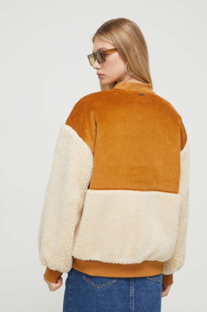 Куртка Billabong жіноча колір коричневий перехідна oversize фото 3