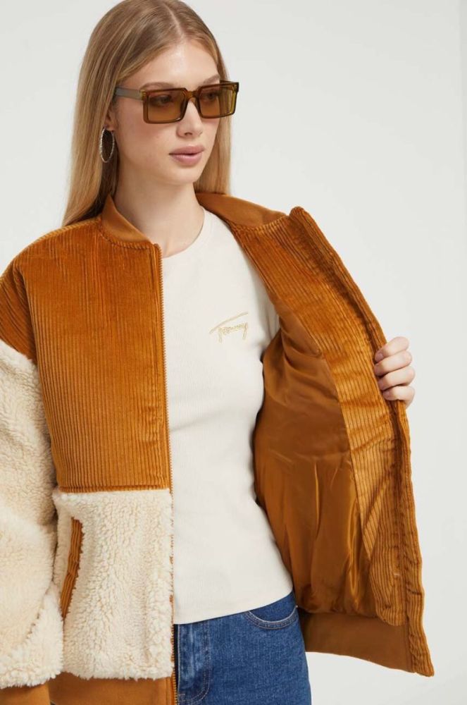 Куртка Billabong жіноча колір коричневий перехідна oversize фото 7