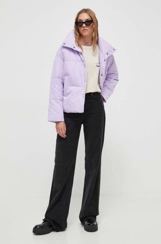 Куртка Billabong жіноча колір фіолетовий зимова oversize фото 2