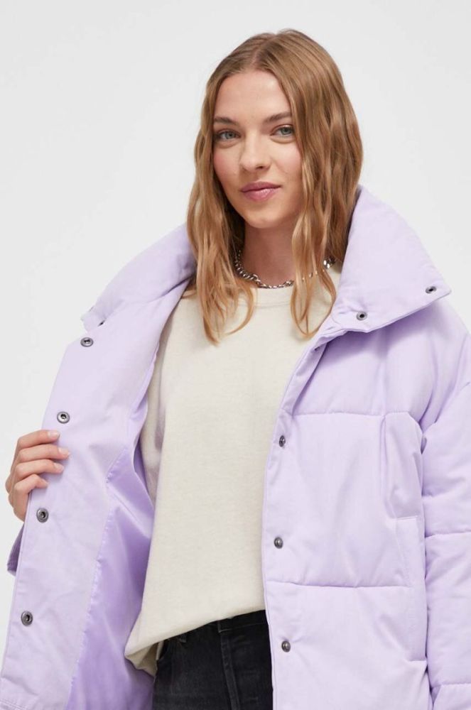 Куртка Billabong жіноча колір фіолетовий зимова oversize фото 7