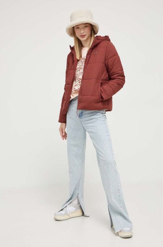 Куртка Billabong жіноча колір бордовий зимова