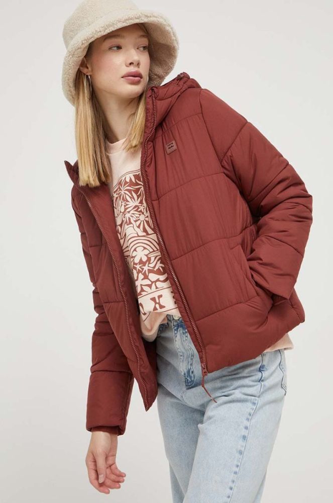 Куртка Billabong жіноча колір бордовий зимова фото 2