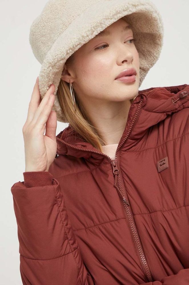 Куртка Billabong жіноча колір бордовий зимова фото 4