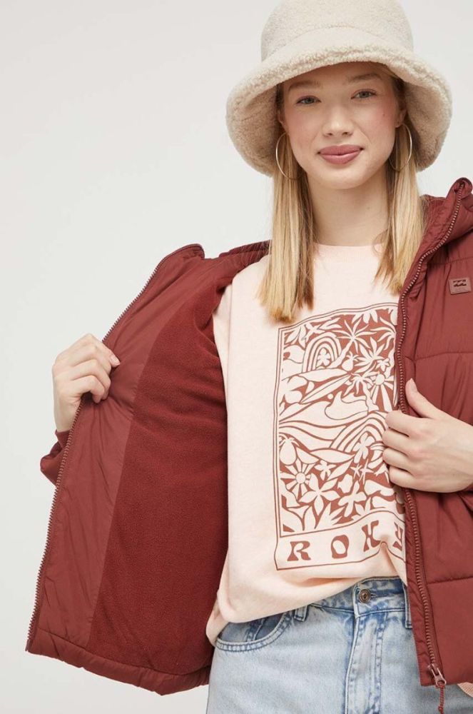 Куртка Billabong жіноча колір бордовий зимова фото 6