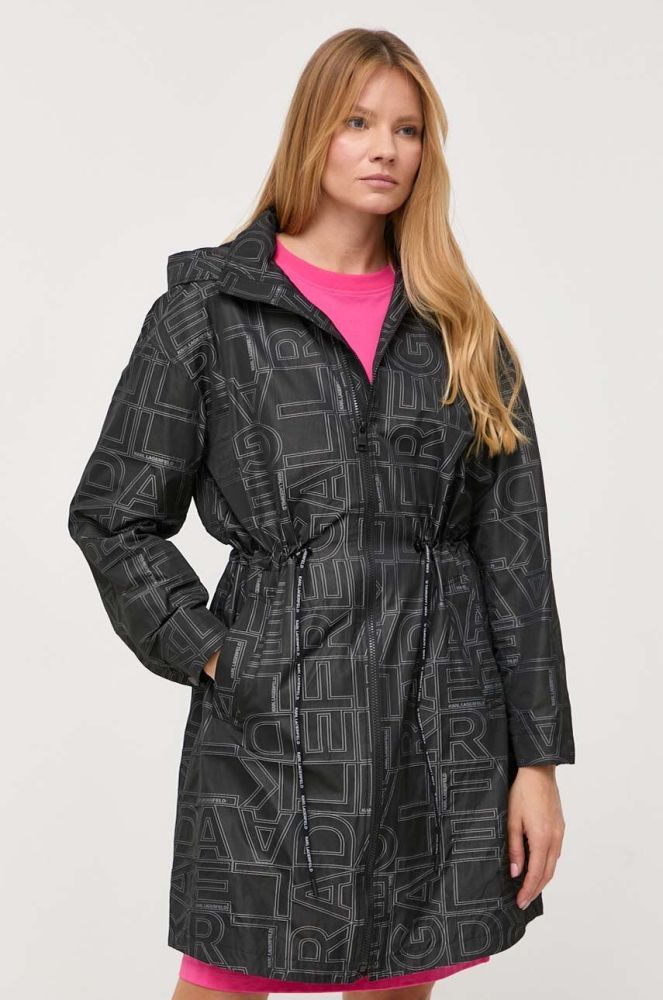 Куртка Karl Lagerfeld жіноча колір чорний перехідна (3351600)