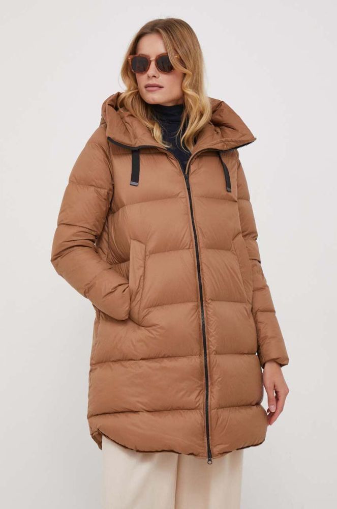 Пухова куртка Bomboogie жіноча колір коричневий зимова (3577719)