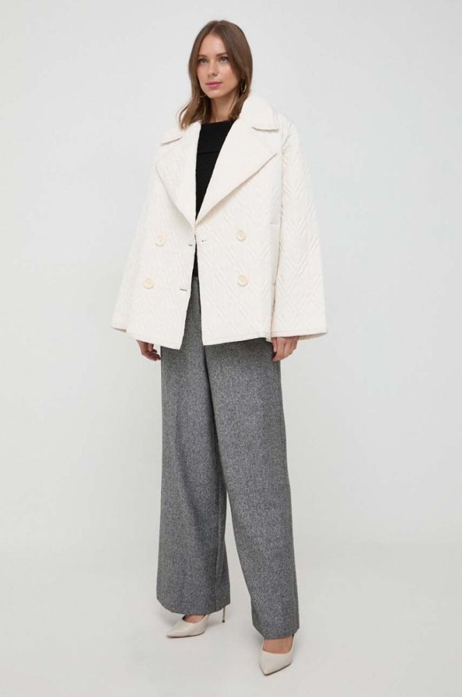 Куртка Elisabetta Franchi жіноча колір бежевий перехідна oversize (3641195) фото 2
