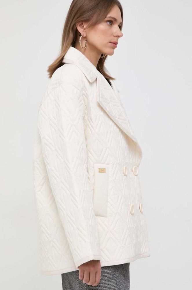 Куртка Elisabetta Franchi жіноча колір бежевий перехідна oversize (3641195) фото 4