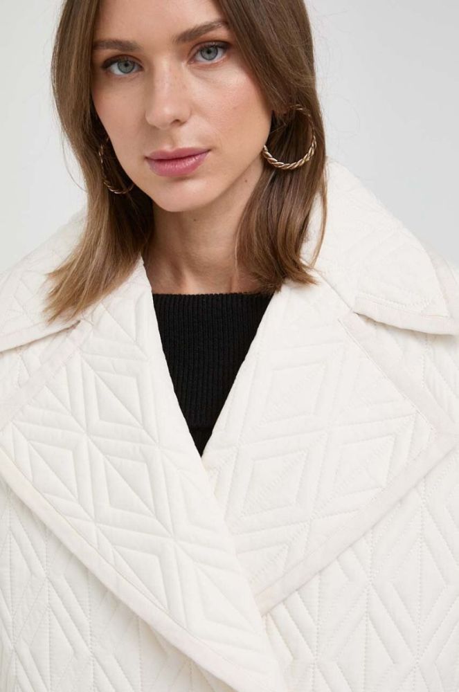 Куртка Elisabetta Franchi жіноча колір бежевий перехідна oversize (3641195) фото 6