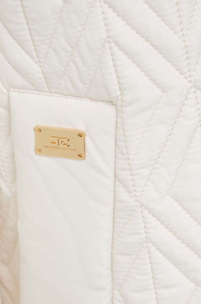 Куртка Elisabetta Franchi жіноча колір бежевий перехідна oversize (3641195) фото 7