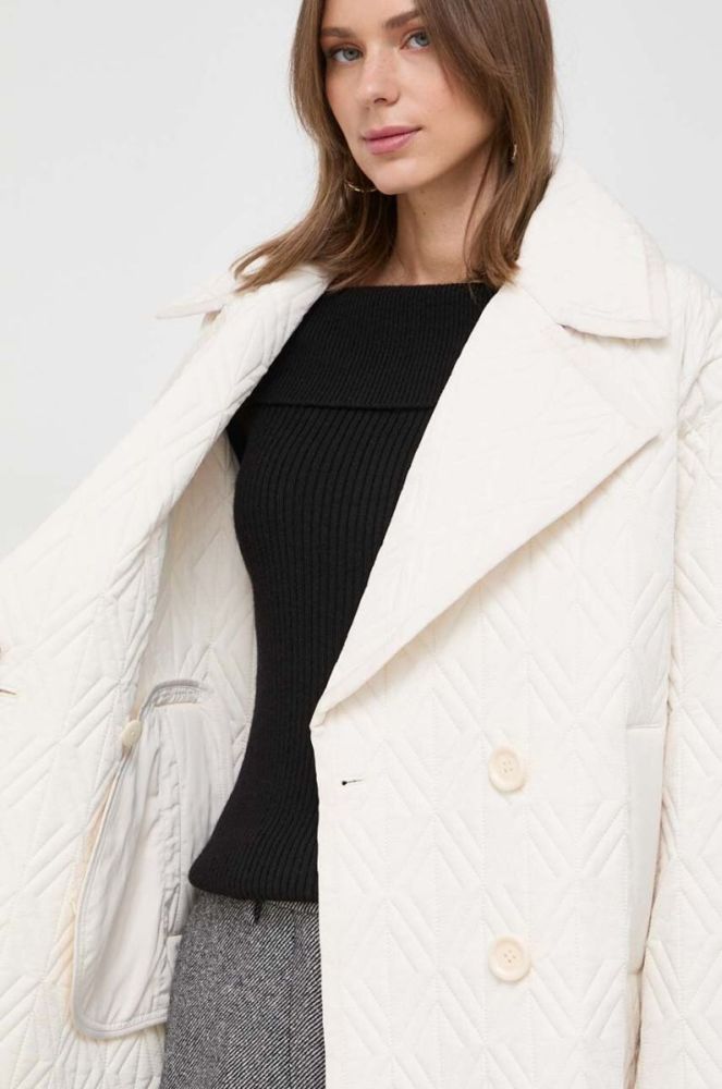 Куртка Elisabetta Franchi жіноча колір бежевий перехідна oversize (3641195) фото 8