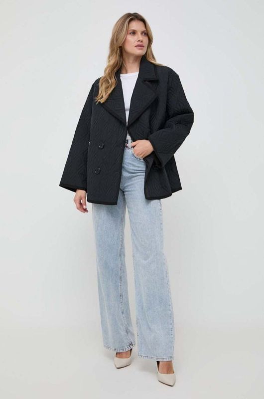 Куртка Elisabetta Franchi жіноча колір чорний перехідна oversize (3641191) фото 2