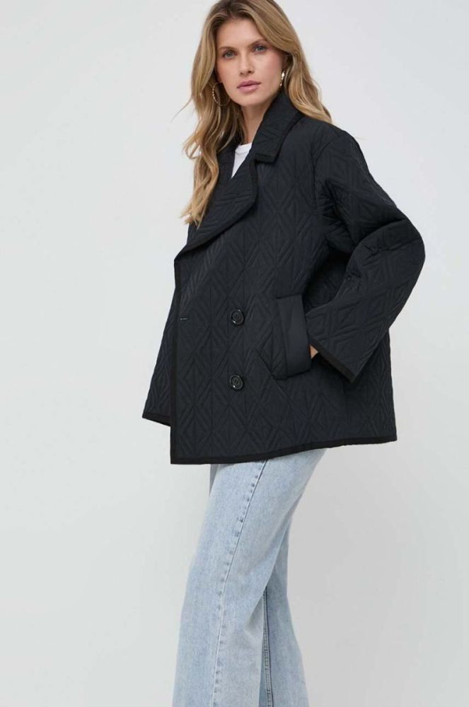 Куртка Elisabetta Franchi жіноча колір чорний перехідна oversize (3641191) фото 4