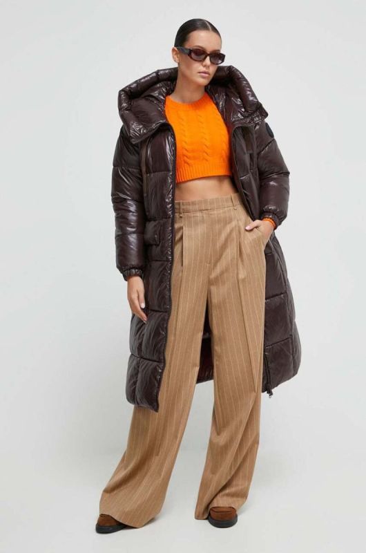 Куртка Save The Duck жіноча колір коричневий зимова oversize