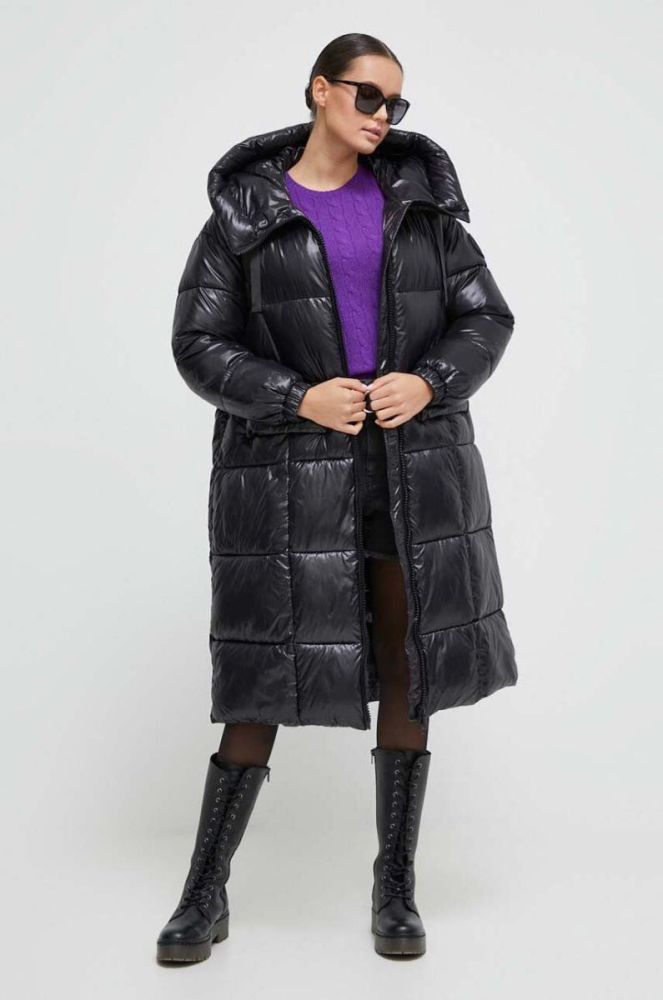Куртка Save The Duck жіноча колір чорний зимова oversize фото 2