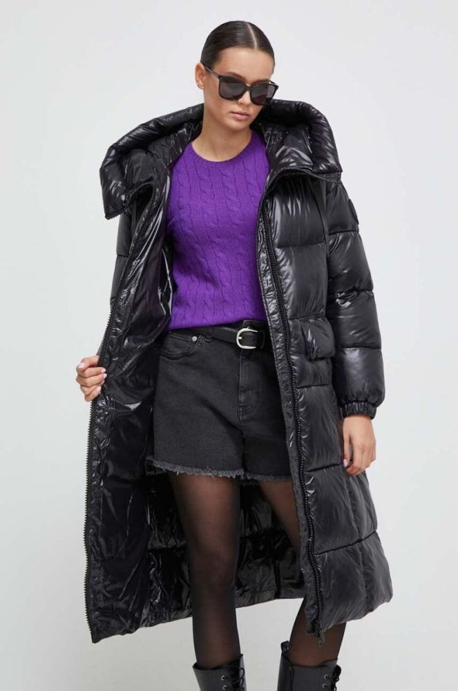 Куртка Save The Duck жіноча колір чорний зимова oversize фото 6