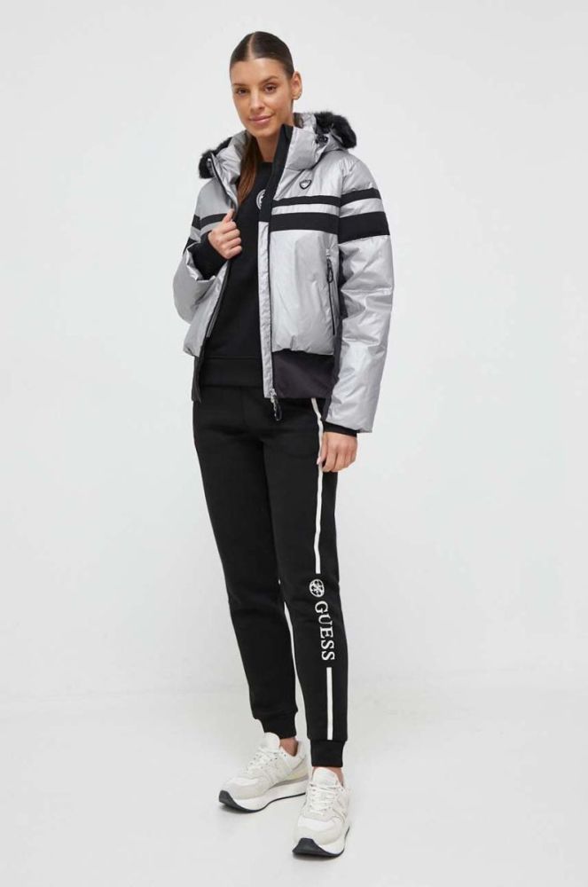 Куртка EA7 Emporio Armani жіноча колір срібний зимова фото 2