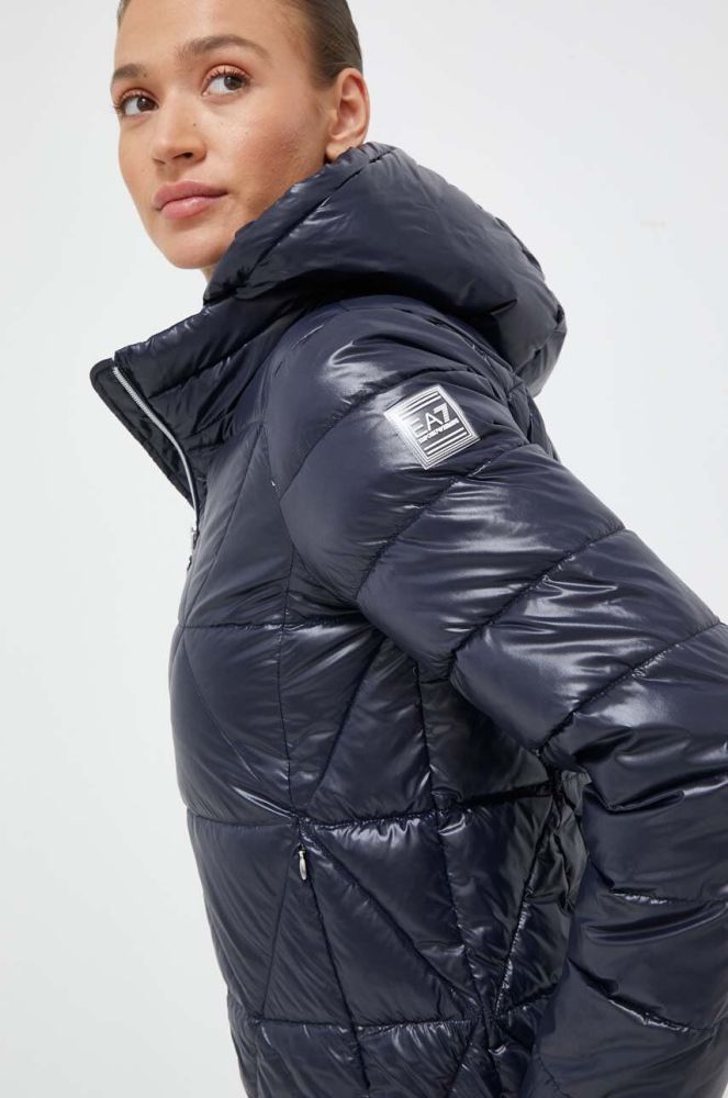 Куртка EA7 Emporio Armani жіноча колір синій зимова (3496758)