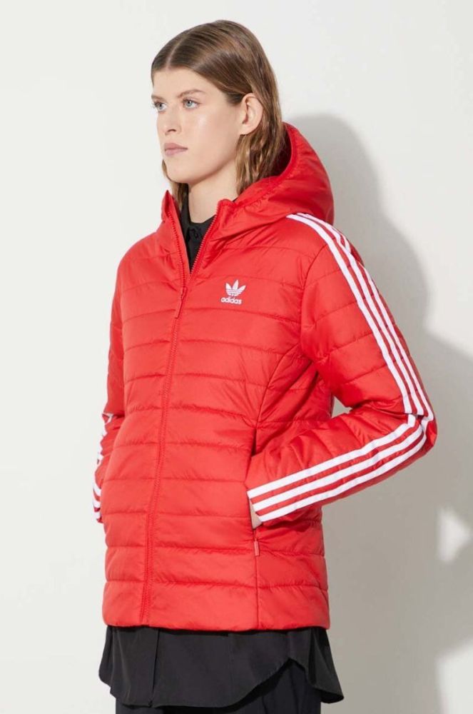 Куртка adidas Originals жіноча колір червоний перехідна фото 4