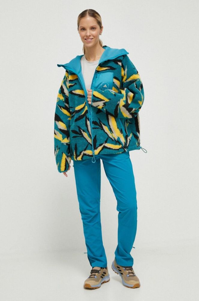 Куртка adidas by Stella McCartney TRENING жіноча з капюшоном візерунок колір барвистий фото 2