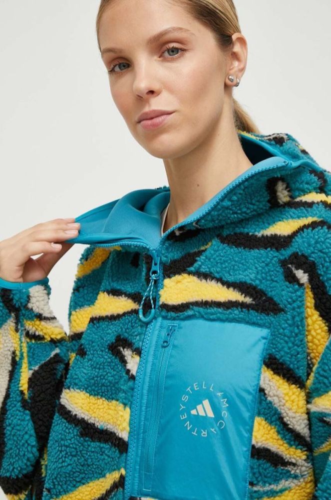 Куртка adidas by Stella McCartney TRENING жіноча з капюшоном візерунок колір барвистий фото 5