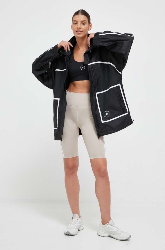 Куртка adidas by Stella McCartney жіноча колір чорний перехідна oversize (3520720)