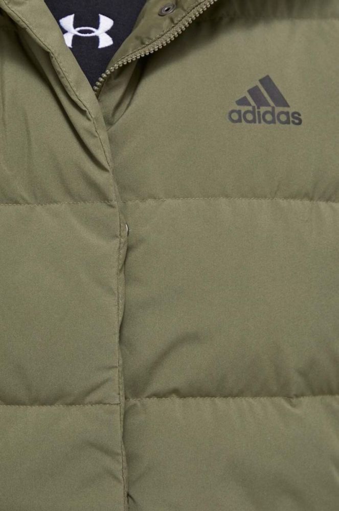 Пухова безрукавка adidas жіночий колір зелений зимовий фото 6