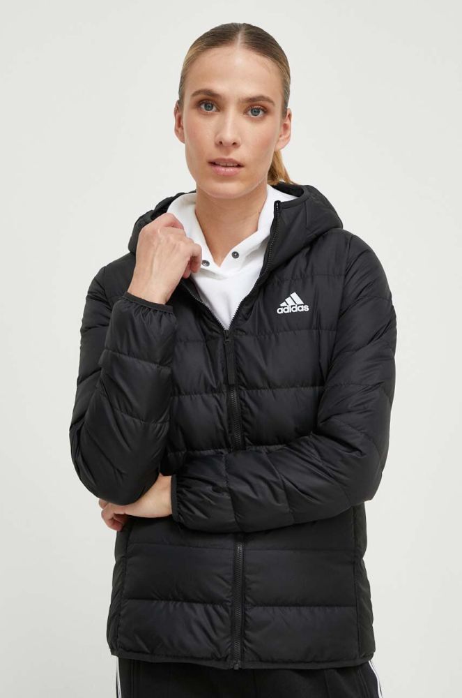 Пухова куртка adidas жіноча колір чорний перехідна (3546597)