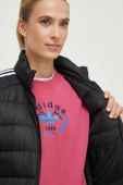 Пухова куртка adidas жіноча колір чорний перехідна (3564163)