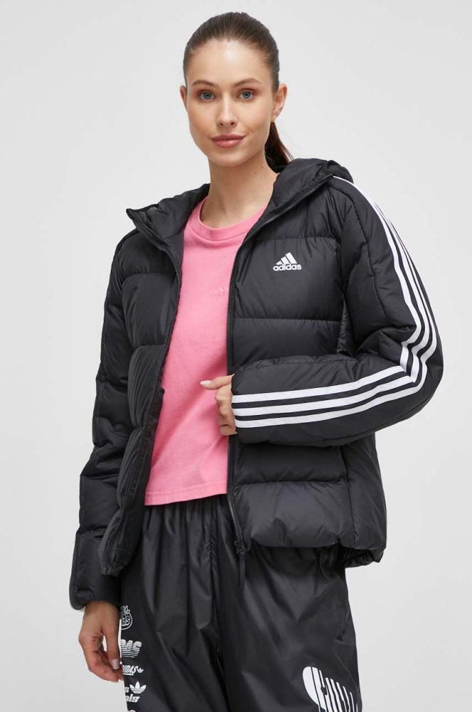 Пухова куртка adidas жіноча колір чорний зимова (3571312)