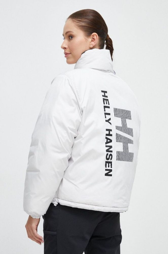 Двостороння куртка Helly Hansen жіноча колір чорний зимова oversize фото 4