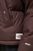 Пухова куртка The North Face жіноча колір коричневий зимова oversize