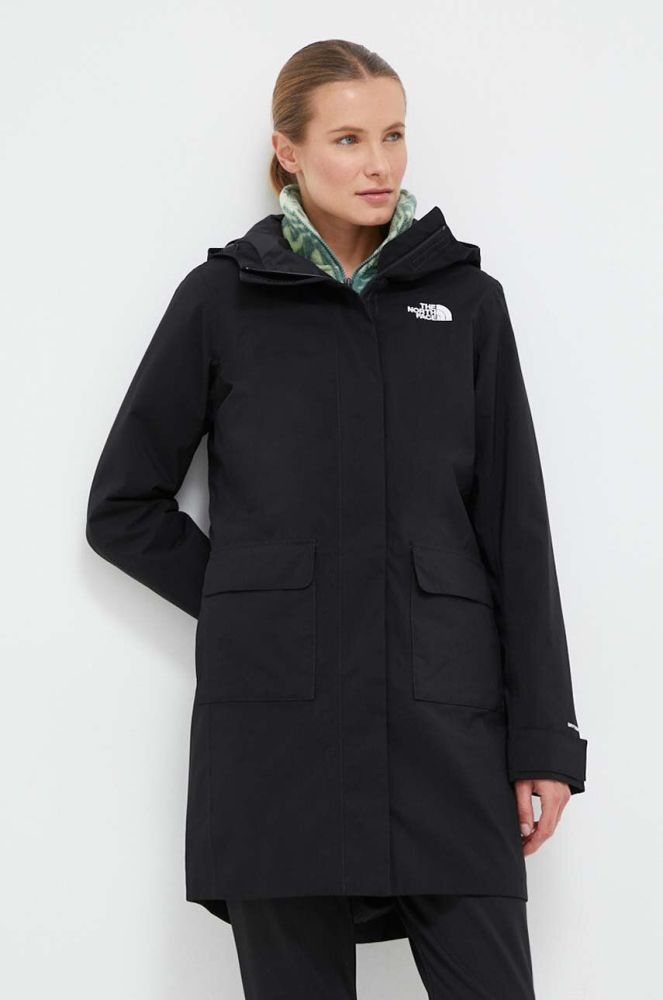 Куртка The North Face жіноча колір чорний перехідна (3446323)