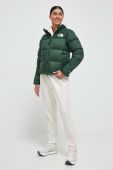 Пухова куртка The North Face жіноча колір зелений зимова (3632989)