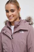 Куртка The North Face жіноча колір фіолетовий перехідна