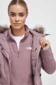 Куртка The North Face жіноча колір фіолетовий перехідна