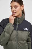 Пухова куртка The North Face жіноча колір зелений зимова (3605620)