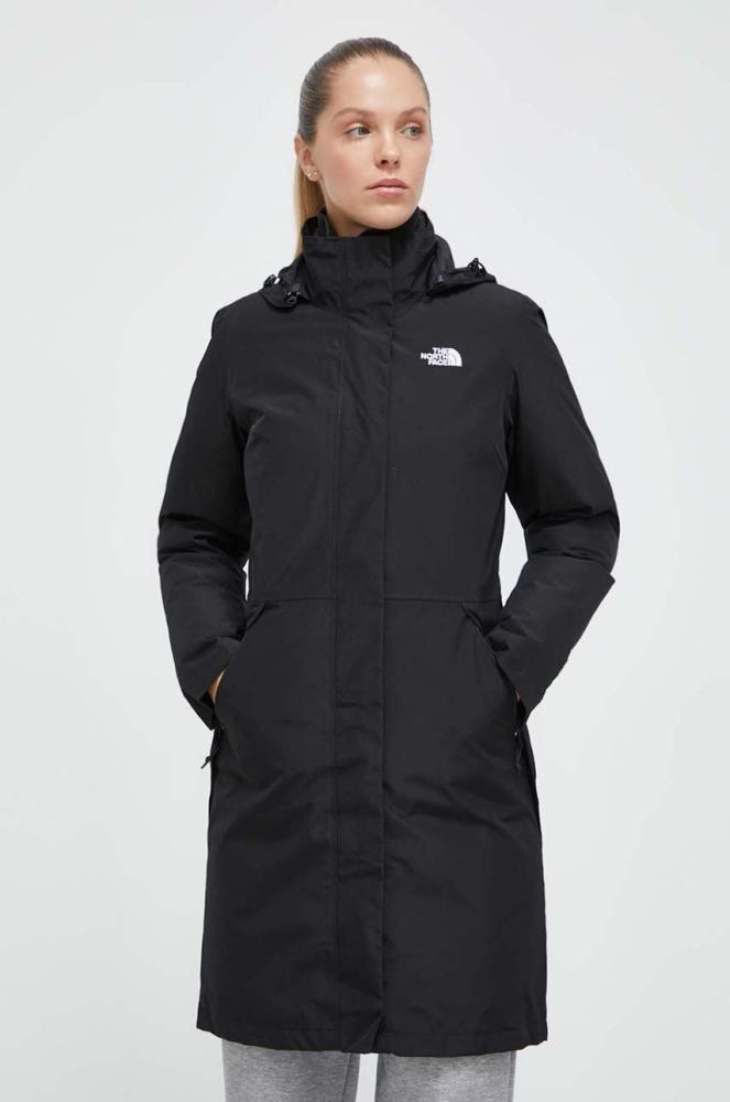 Пухова куртка The North Face жіноча колір чорний зимова (3629639)