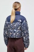 Пухова куртка The North Face жіноча колір синій зимова oversize