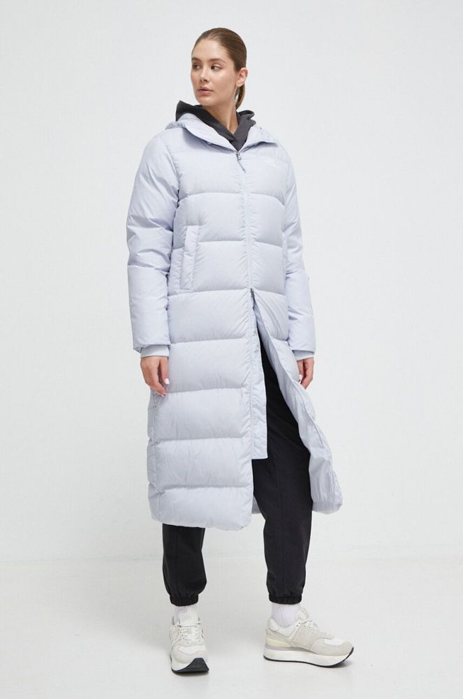 Пухова куртка The North Face жіноча зимова oversize колір блакитний