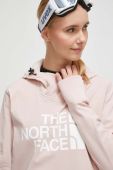 Спортивна кофта The North Face Tekno Pullover колір рожевий з капюшоном з принтом