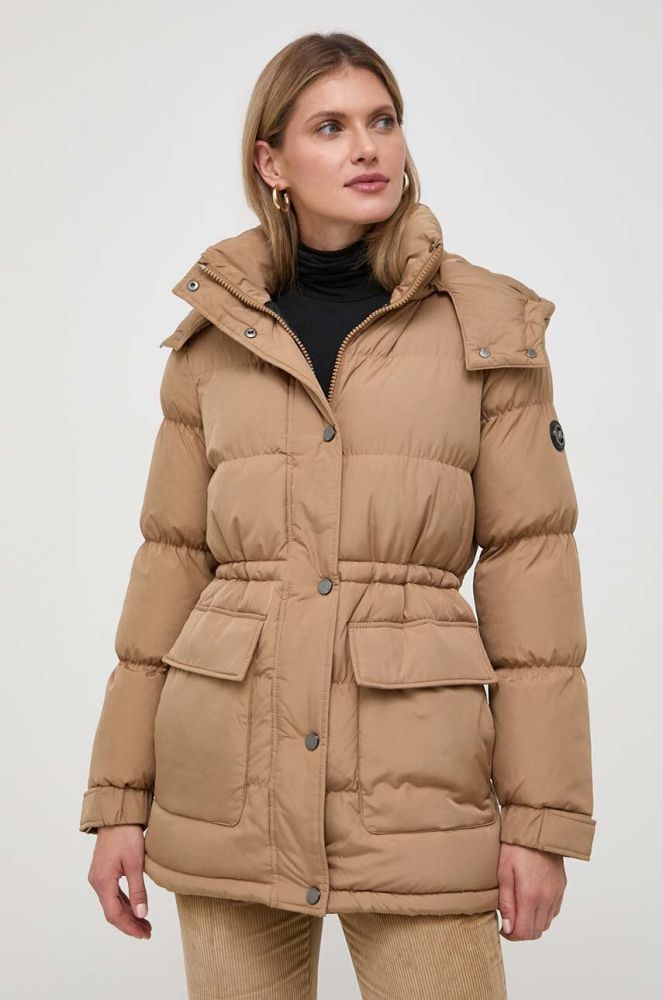 Куртка MICHAEL Michael Kors жіноча колір бежевий зимова