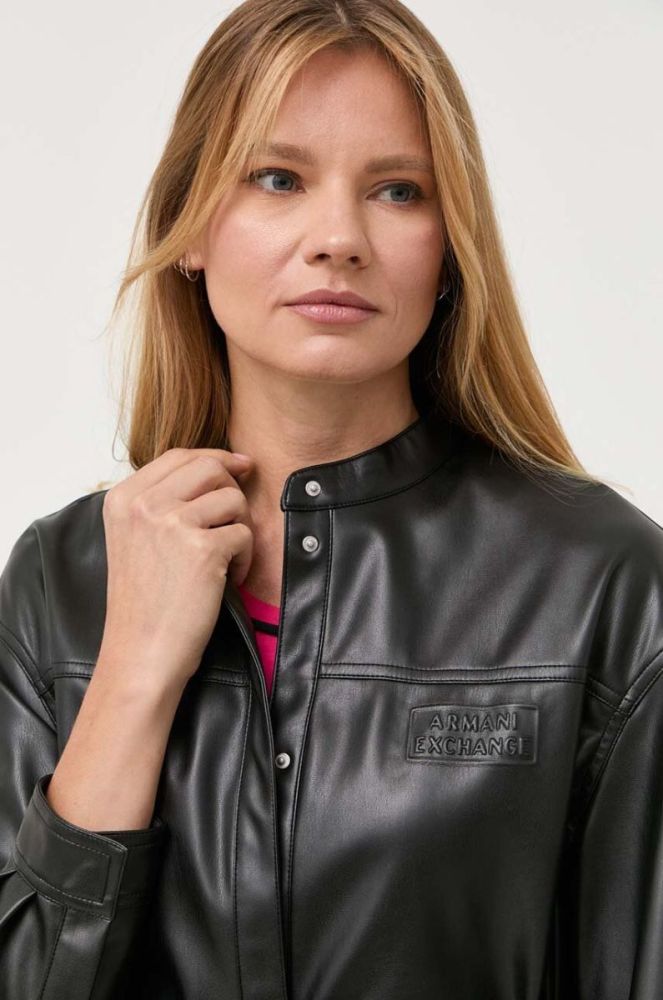 Сорочка Armani Exchange жіноча колір чорний relaxed фото 4