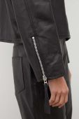 Шкіряна куртка Samsoe Samsoe жіноча колір чорний перехідна (3462321)