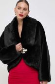 Куртка Elisabetta Franchi жіноча колір чорний перехідна oversize (3638420)