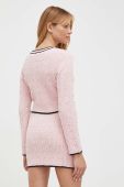 Кардиган з домішкою вовни Twinset колір рожевий