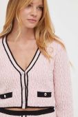 Кардиган з домішкою вовни Twinset колір рожевий