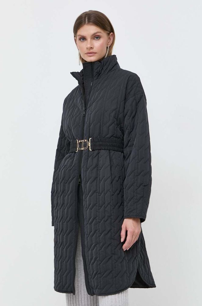 Куртка Twinset жіноча колір чорний перехідна oversize